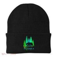 Alaska Alaskan Northern Light Trees With Bear Beanie thumb 0