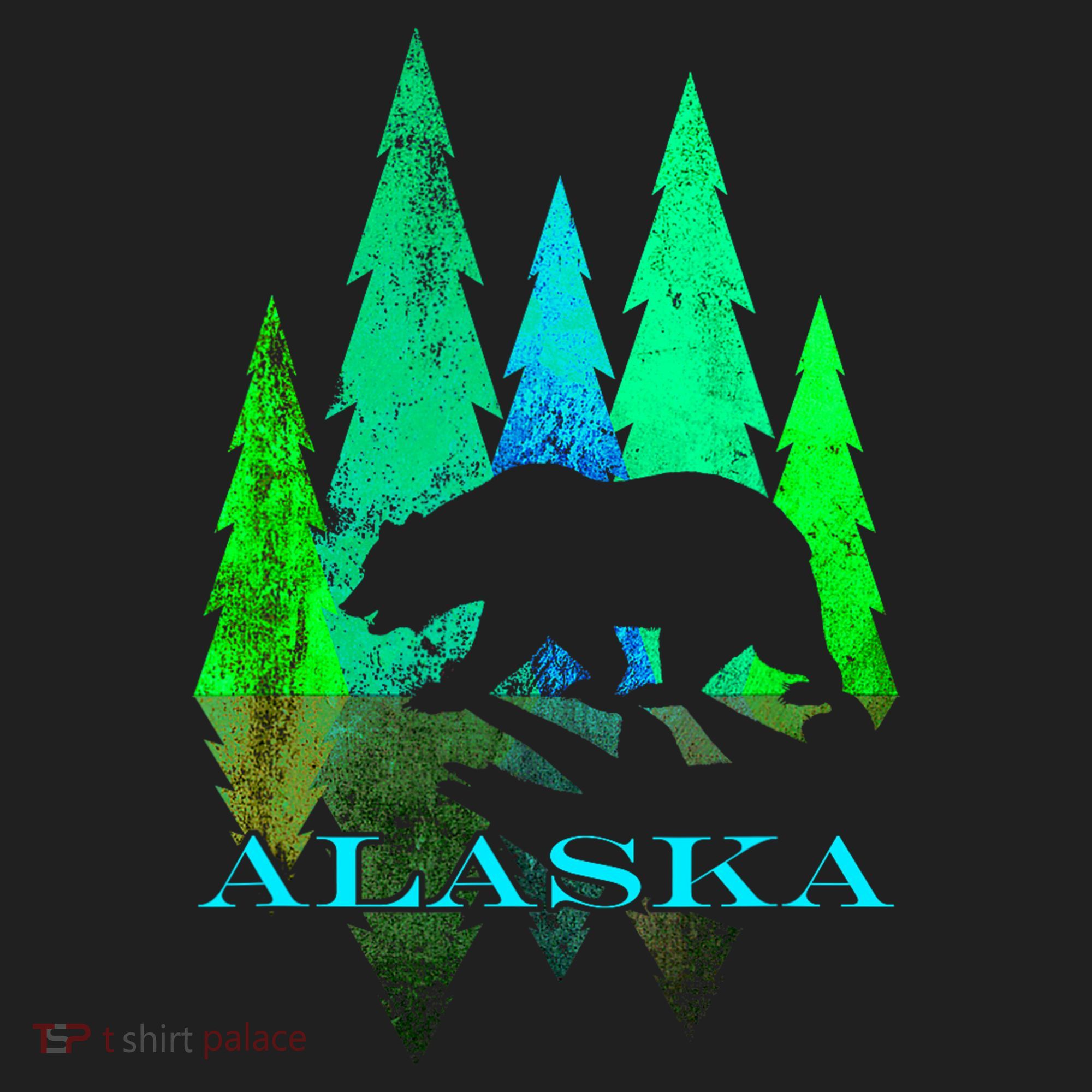 Alaska Alaskan Northern Light Trees With Bear Beanie