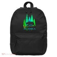 Alaska Alaskan Northern Light Trees With Bear 16 in Basic Backpack thumb 0