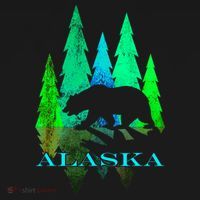 Alaska Alaskan Northern Light Trees With Bear Women's Hoodie thumb 2
