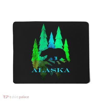 Alaska Alaskan Northern Light Trees With Bear Mousepad