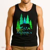 Alaska Alaskan Northern Light Trees With Bear Tank Top thumb 3