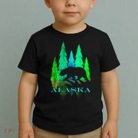 Alaska Alaskan Northern Light Trees With Bear Toddler T-Shirt thumb 2