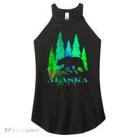 Alaska Alaskan Northern Light Trees With Bear Women's Perfect Tri Rocker Tank thumb 0