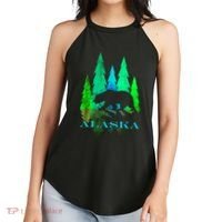 Alaska Alaskan Northern Light Trees With Bear Women's Perfect Tri Rocker Tank thumb 2