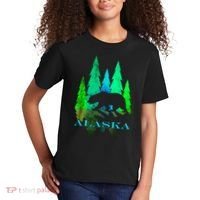 Alaska Alaskan Northern Light Trees With Bear Kids T-Shirt thumb 2