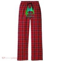 Alaska Alaskan Northern Light Trees With Bear Women's Flannel Plaid Pajama Pants thumb 0