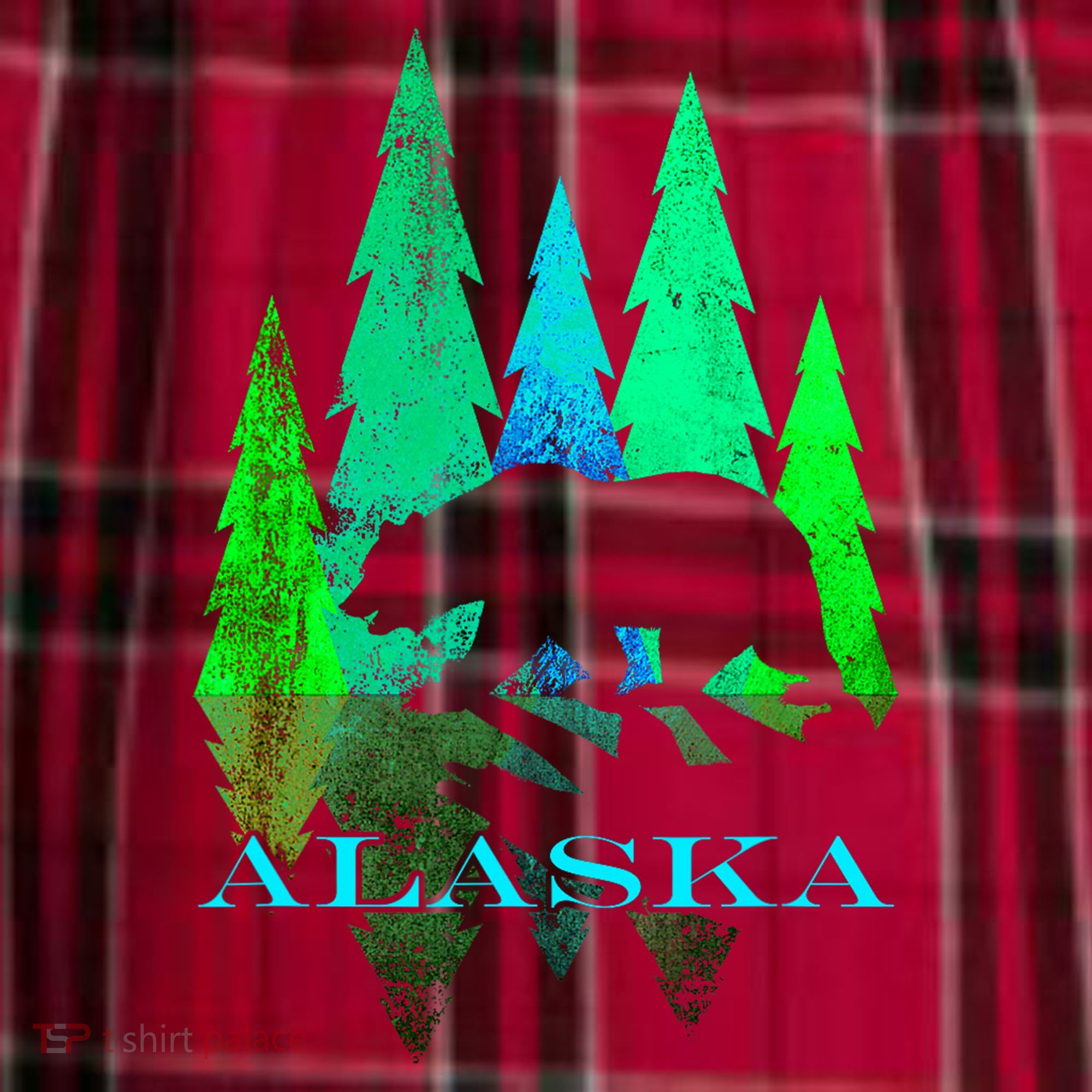 Alaska Alaskan Northern Light Trees With Bear Women's Flannel Plaid Pajama Pants