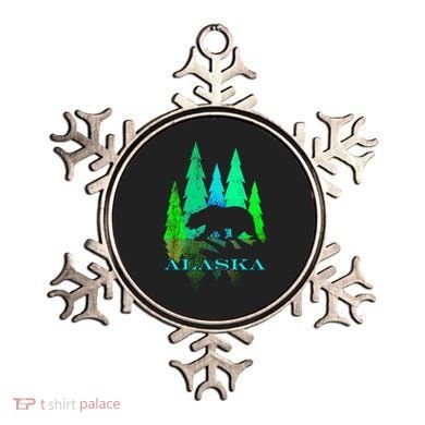 Alaska Alaskan Northern Light Trees With Bear Ornament