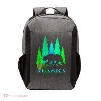 Alaska Alaskan Northern Light Trees With Bear Vector Backpack thumb 0