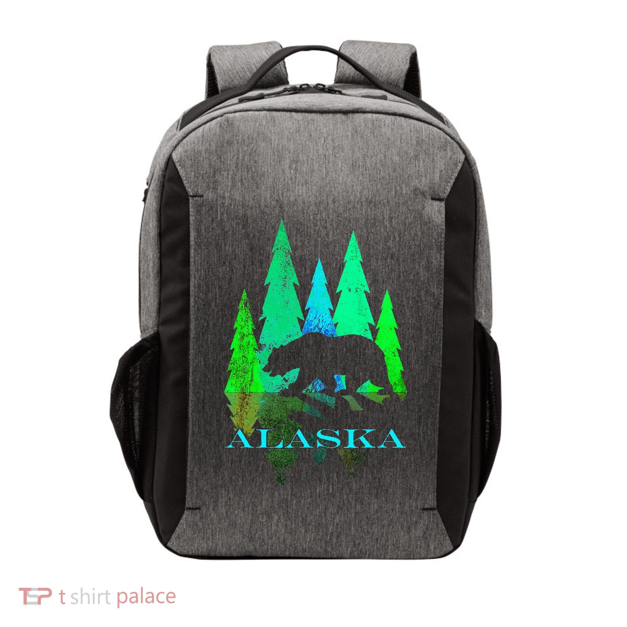 Alaska Alaskan Northern Light Trees With Bear Vector Backpack