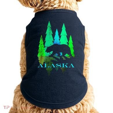 Alaska Alaskan Northern Light Trees With Bear Doggie Tank