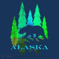 Alaska Alaskan Northern Light Trees With Bear Doggie Tank thumb 4