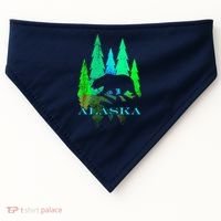 Alaska Alaskan Northern Light Trees With Bear USA-Made Doggie Bandana thumb 0