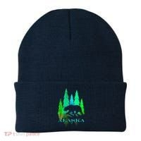 Alaska Alaskan Northern Light Trees With Bear Beanie thumb 0