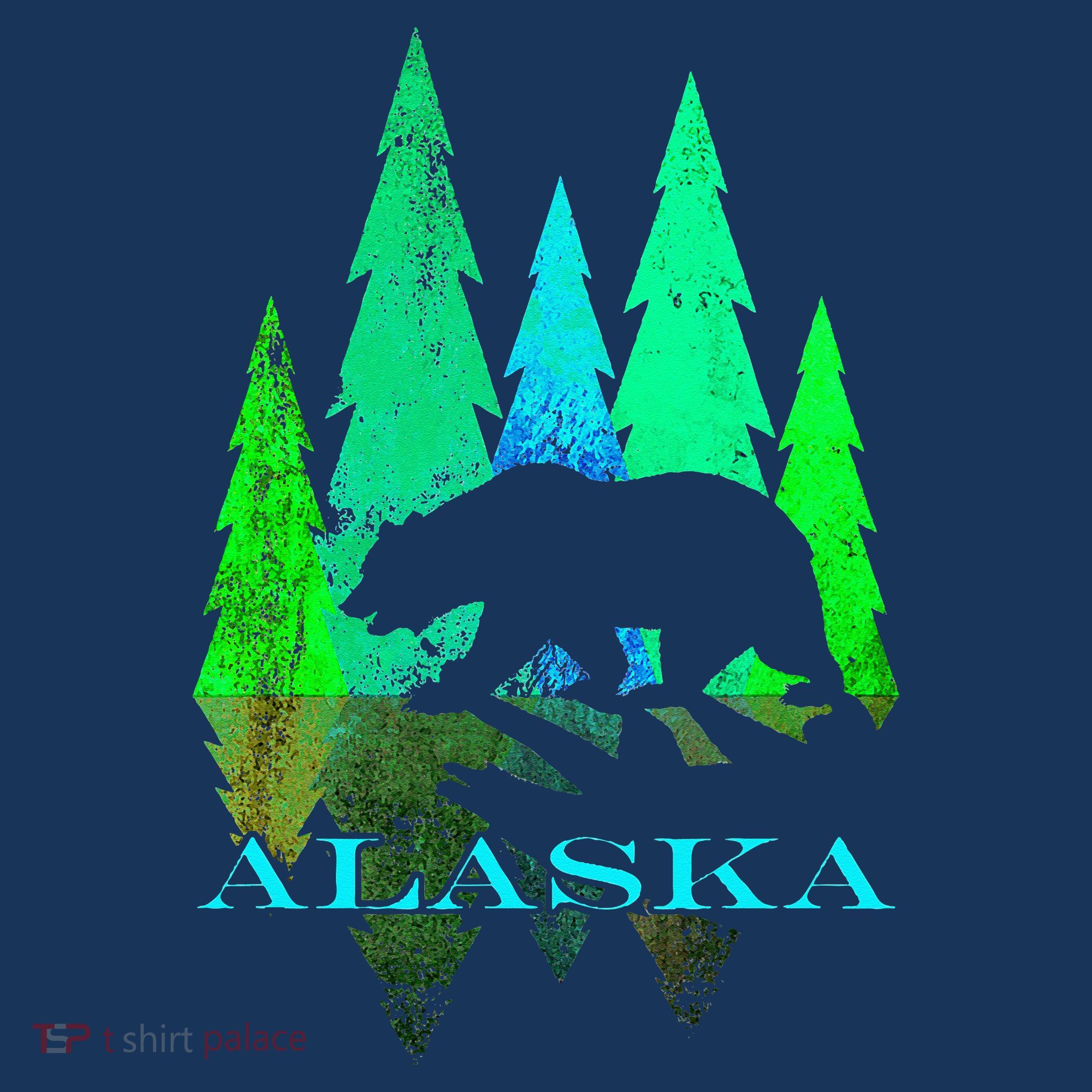 Alaska Alaskan Northern Light Trees With Bear Women's Hoodie