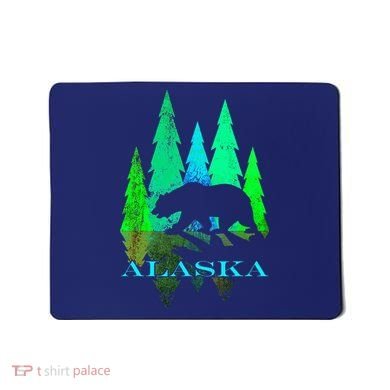 Alaska Alaskan Northern Light Trees With Bear Mousepad