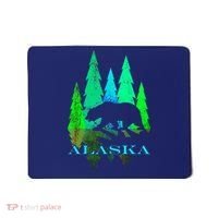 Alaska Alaskan Northern Light Trees With Bear Mousepad thumb 0