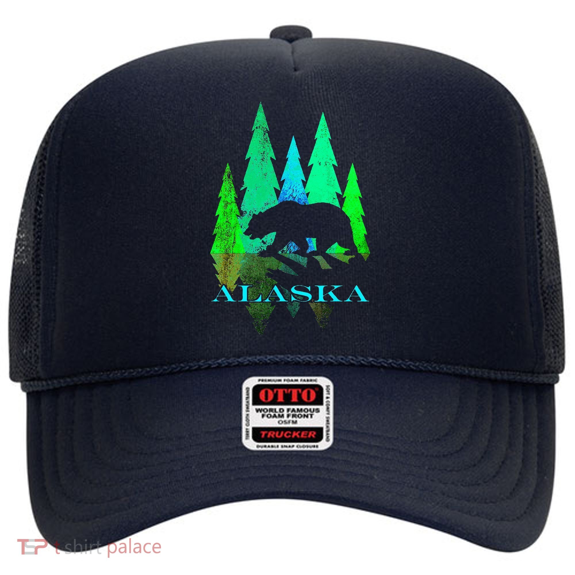 Alaska Alaskan Northern Light Trees With Bear Hat