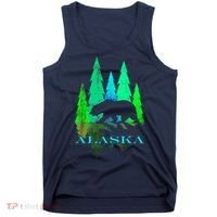Alaska Alaskan Northern Light Trees With Bear Tank Top thumb 0