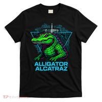 Alligator Alcatraz Neon Cityscape T-Shirt thumb 0