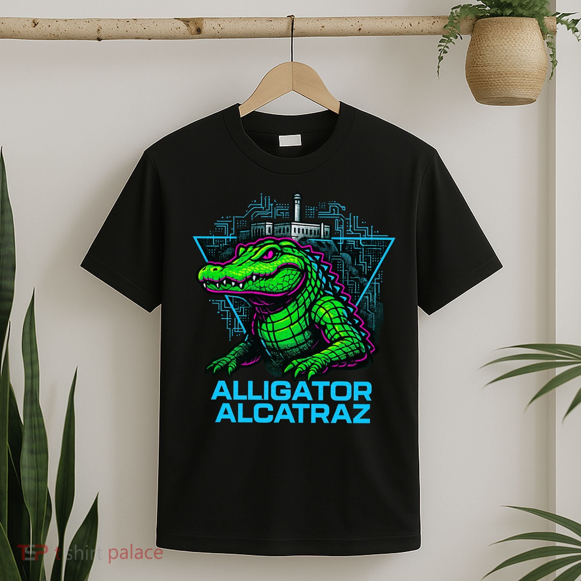 Alligator Alcatraz Neon Cityscape T-Shirt