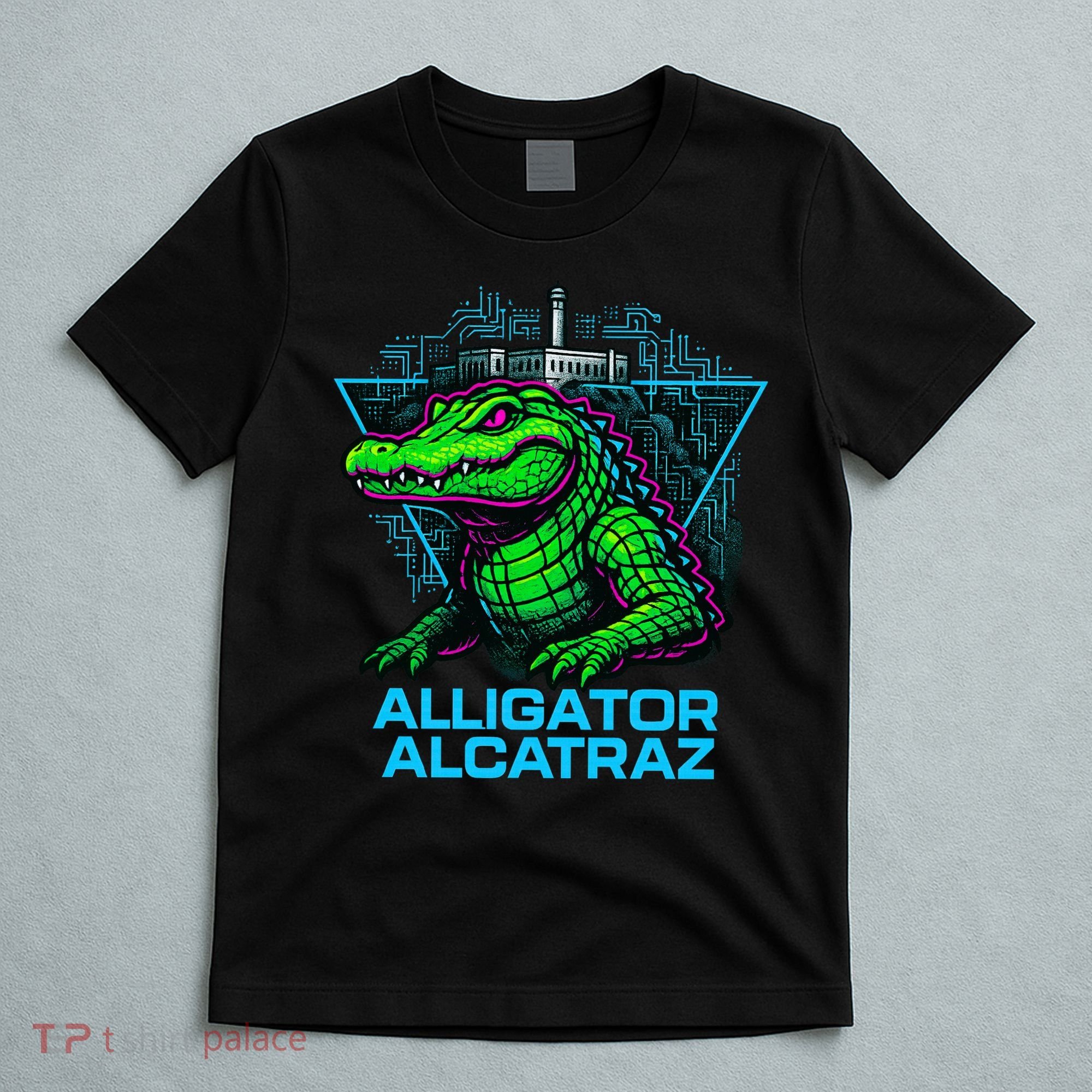 Alligator Alcatraz Neon Cityscape T-Shirt