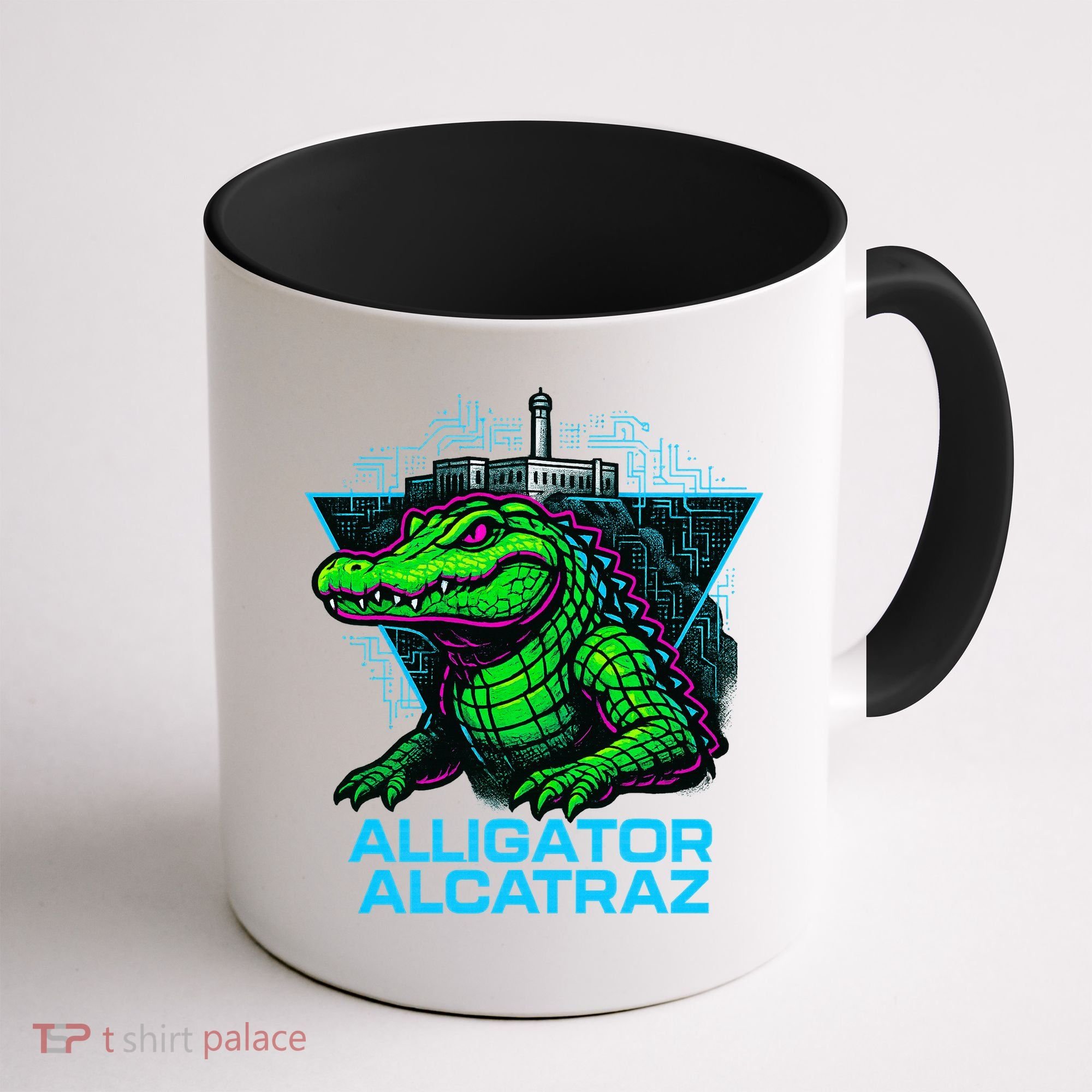 Alligator Alcatraz Neon Cityscape Coffee Mug