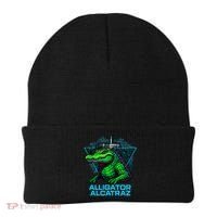 Alligator Alcatraz Neon Cityscape Beanie thumb 0