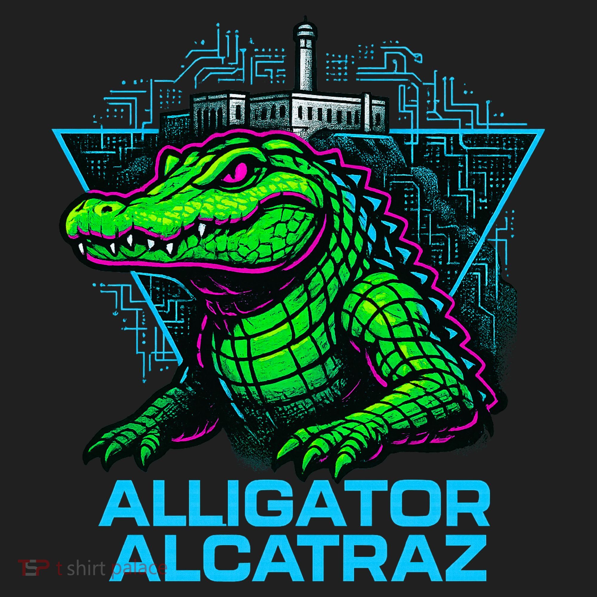 Alligator Alcatraz Neon Cityscape Beanie