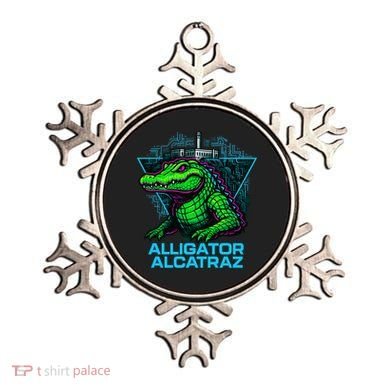 Alligator Alcatraz Neon Cityscape Ornament