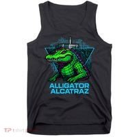 Alligator Alcatraz Neon Cityscape Tank Top thumb 0