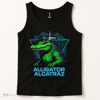 Alligator Alcatraz Neon Cityscape Tank Top thumb 2