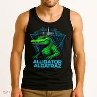 Alligator Alcatraz Neon Cityscape Tank Top thumb 3