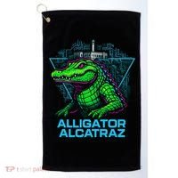 Alligator Alcatraz Neon Cityscape Golf Towel thumb 0