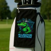 Alligator Alcatraz Neon Cityscape Golf Towel thumb 2