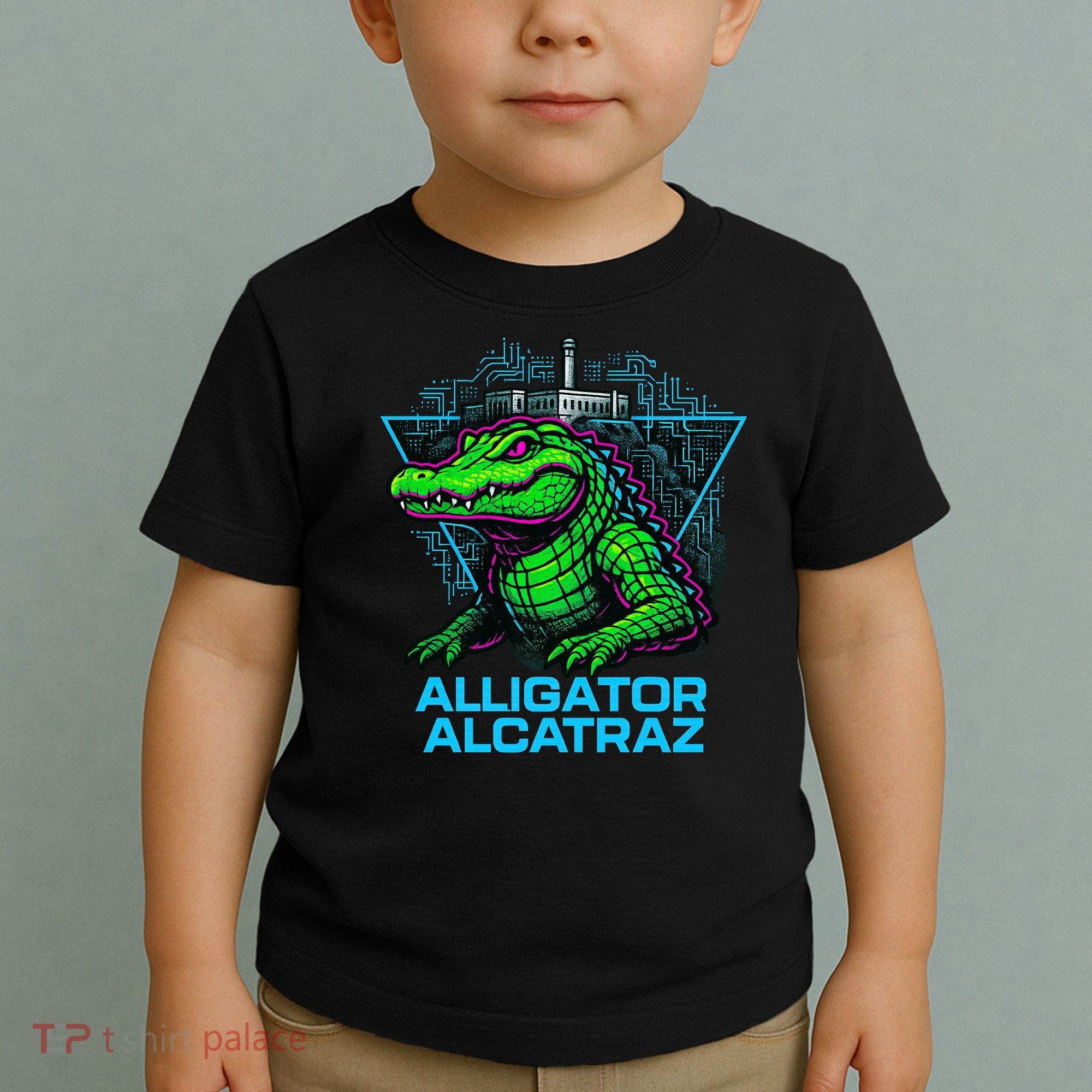 Alligator Alcatraz Neon Cityscape Toddler T-Shirt