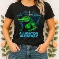 Alligator Alcatraz Neon Cityscape Women's T-Shirt thumb 2