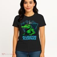 Alligator Alcatraz Neon Cityscape Women's T-Shirt thumb 4