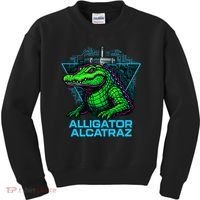 Alligator Alcatraz Neon Cityscape Kids Sweatshirt thumb 0