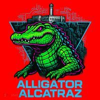 Alligator Alcatraz Neon Cityscape Santa Hat thumb 1