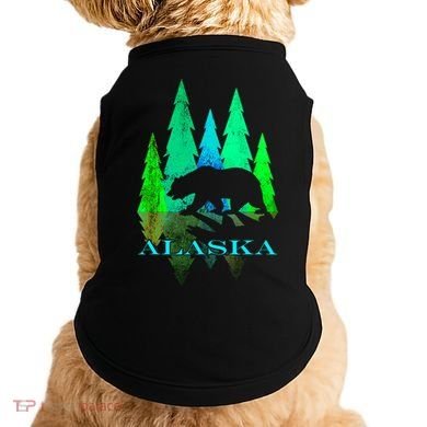 Alaska Alaskan Northern Light Trees With Bear Doggie Tank