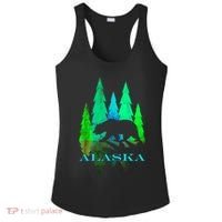 Alaska Alaskan Northern Light Trees With Bear Ladies PosiCharge Competitor Racerback Tank thumb 0