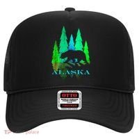 Alaska Alaskan Northern Light Trees With Bear Hat thumb 0