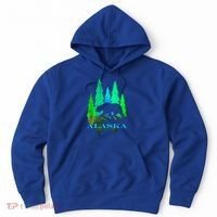 Alaska Alaskan Northern Light Trees With Bear Hoodie thumb 0