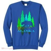 Alaska Alaskan Northern Light Trees With Bear Sweatshirt thumb 0