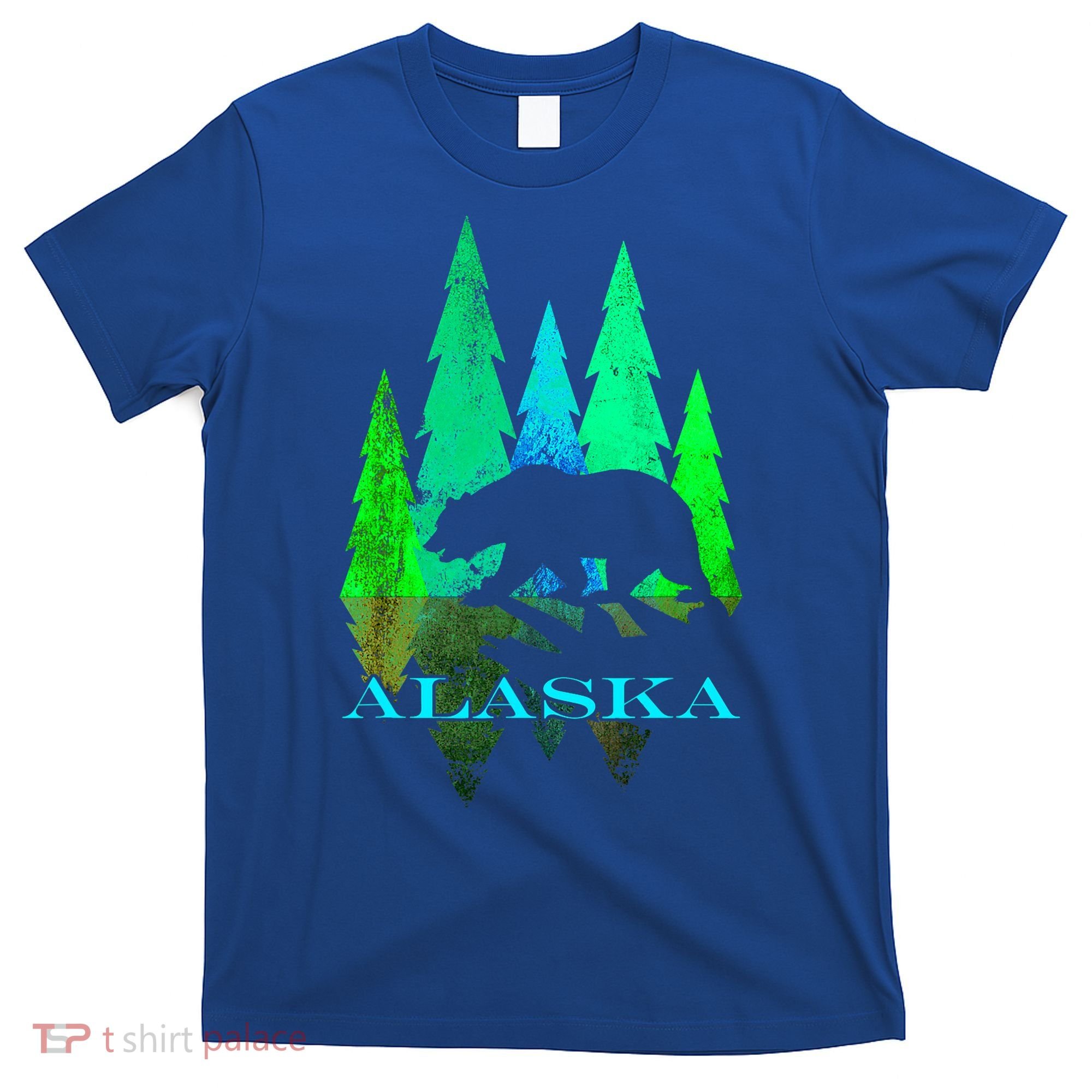 Alaska Alaskan Northern Light Trees With Bear T-Shirt