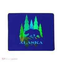 Alaska Alaskan Northern Light Trees With Bear Mousepad thumb 0