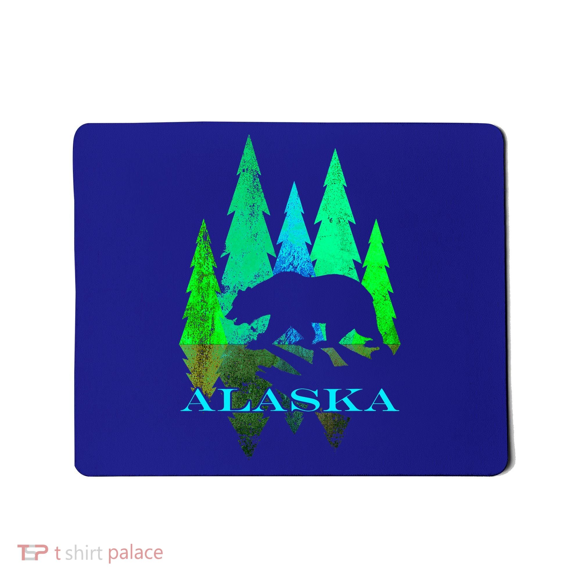 Alaska Alaskan Northern Light Trees With Bear Mousepad