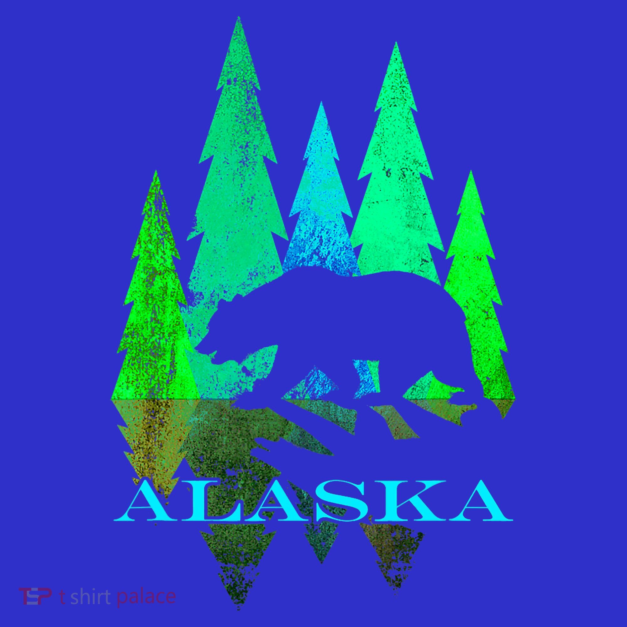 Alaska Alaskan Northern Light Trees With Bear Baby Bodysuit
